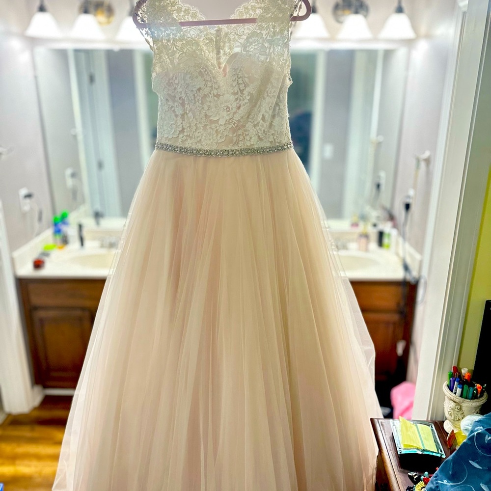 Beautiful Cream Blush Wedding Dress Ballgown